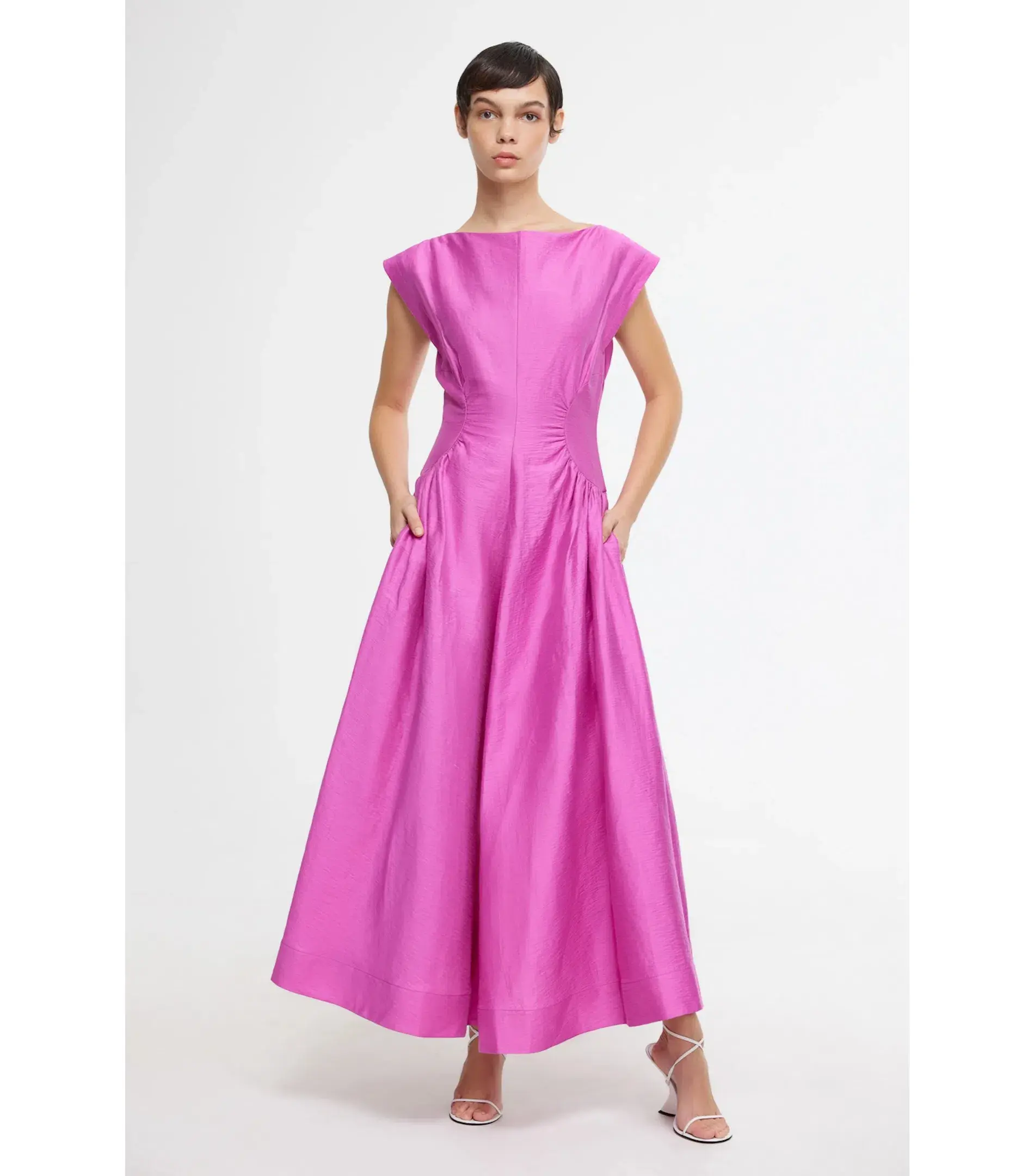 Acler Emery Midi Dress Magenta Size AU 10  - Image 2