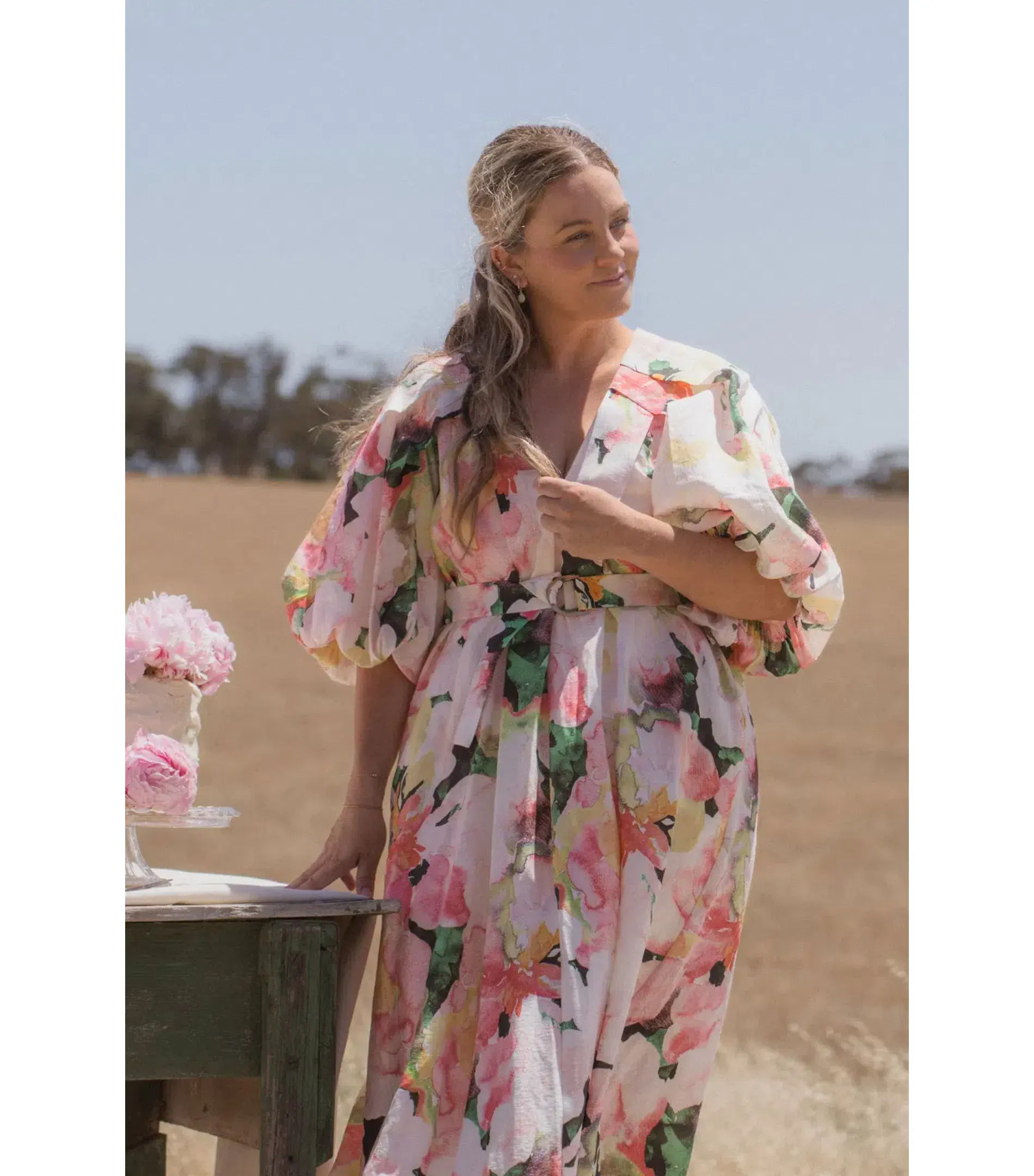 Acler Clayton Maxi Dress Daphney Posy Size AU 12 - Image 3