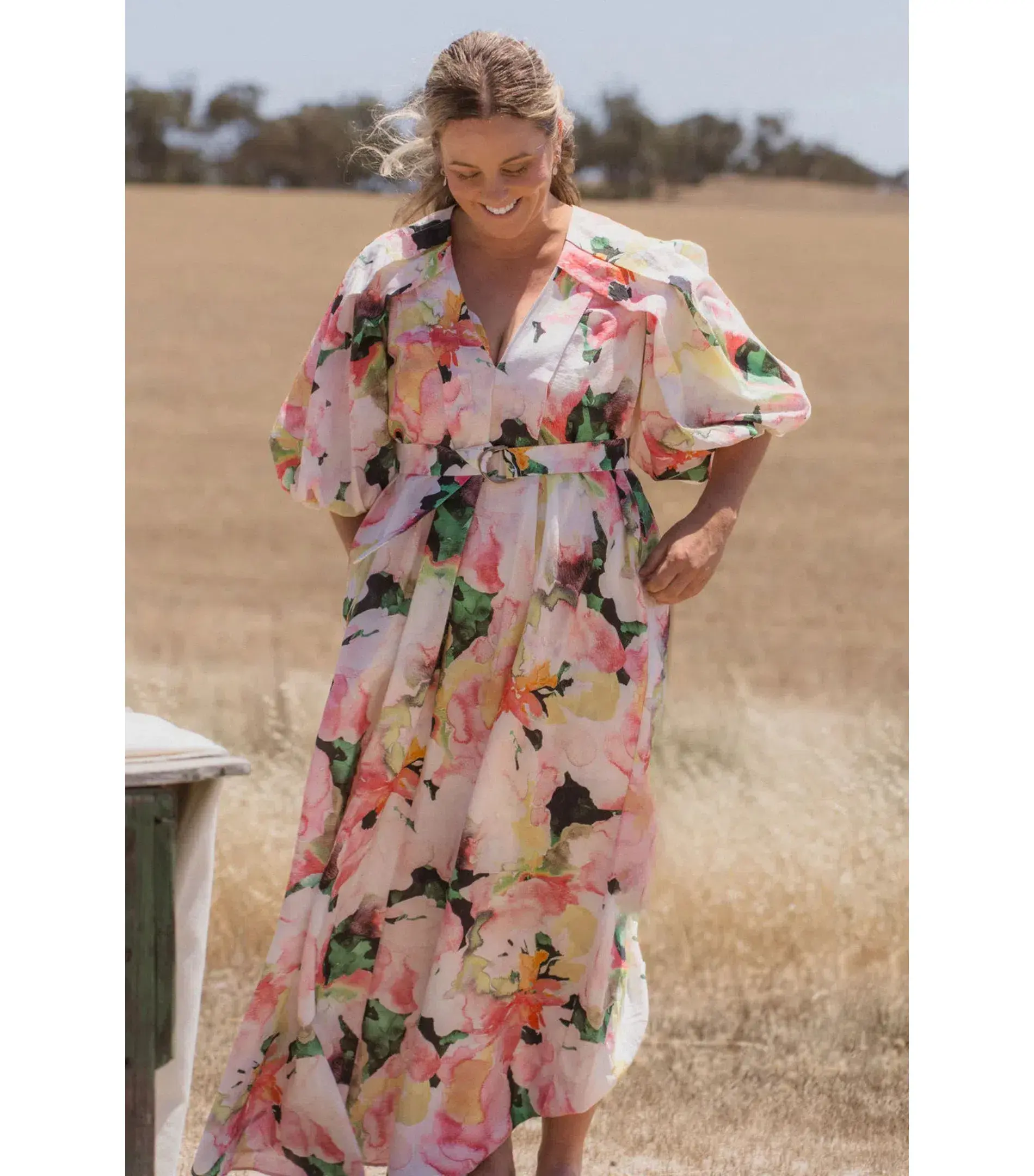 Acler Clayton Maxi Dress Daphney Posy Size AU 12 - Image 1