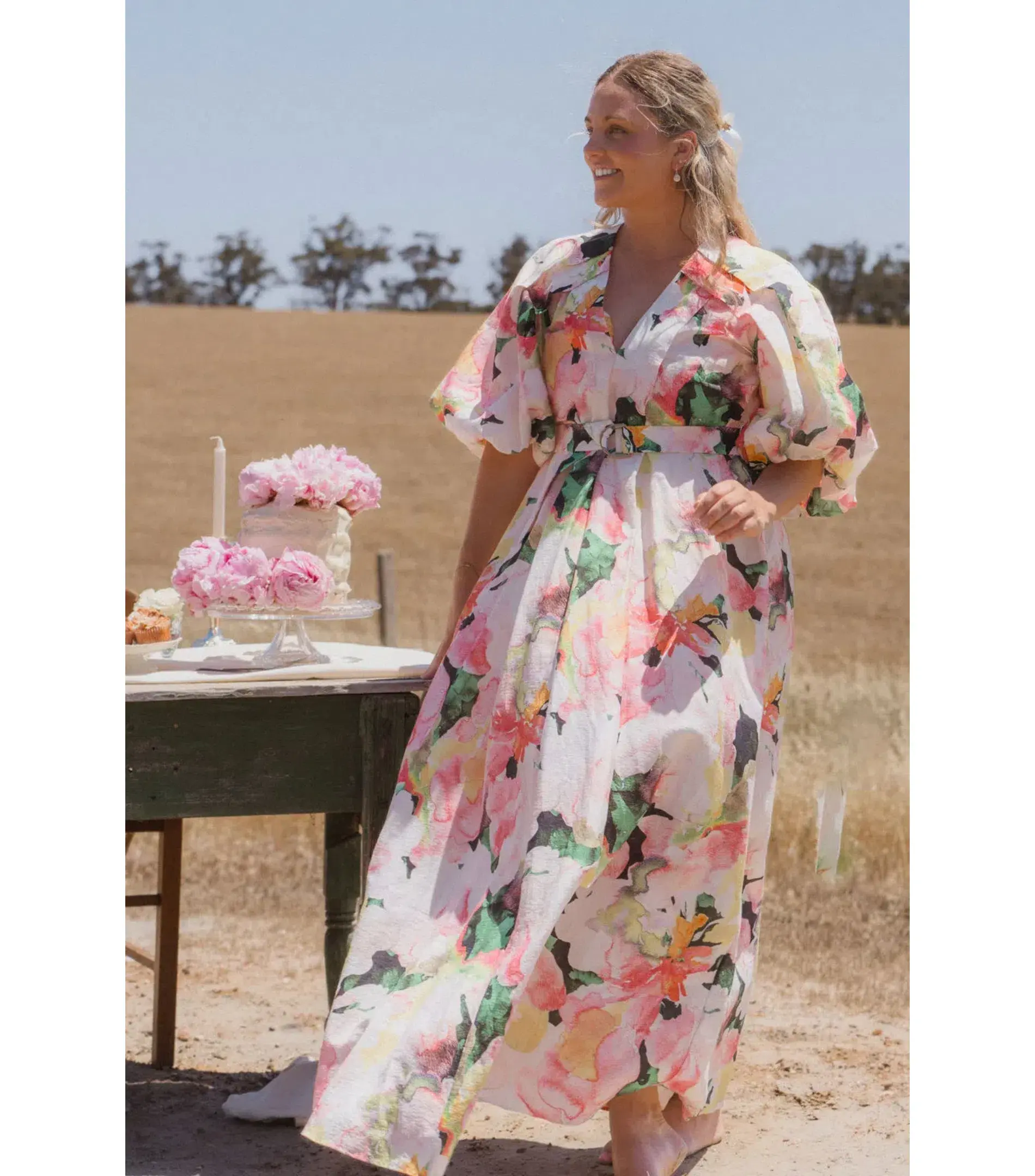 Acler  Clayton Maxi Dress in Daphne Posy Size AU 14  - Image 1