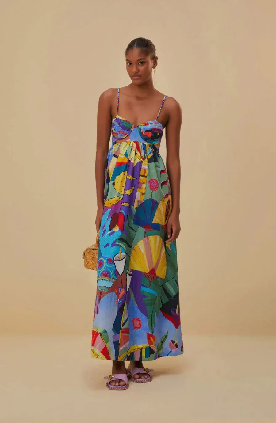 Farm Rio Tropical Scenario Maxi Dress in Beach Cafe Small / AU 8 - Image 1