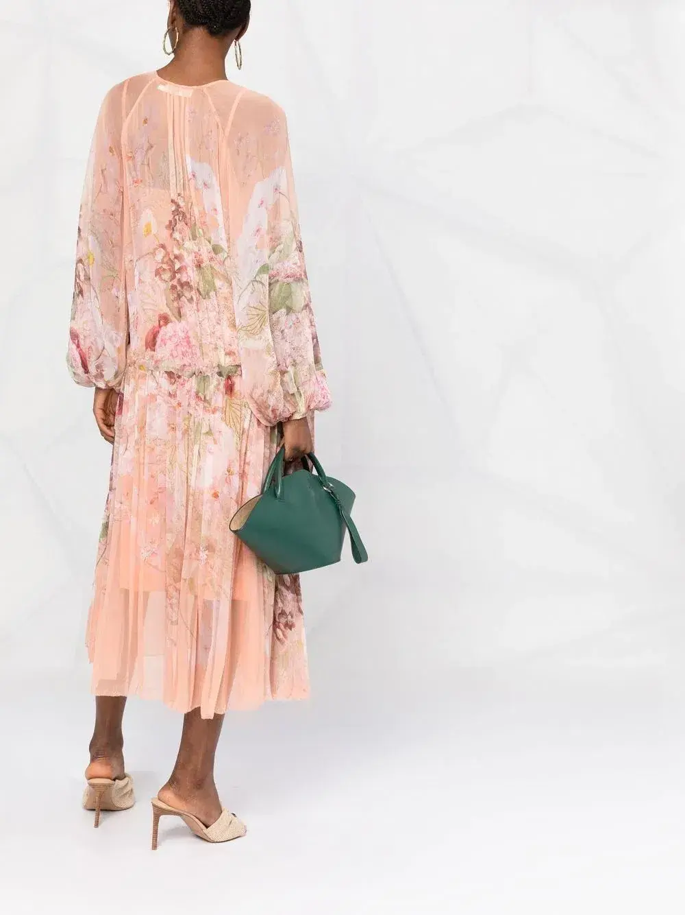 Zimmermann Dancer Drawn Midi Dress Blush Garden Floral Size 3 / AU 14 for rent on The Volte - main image