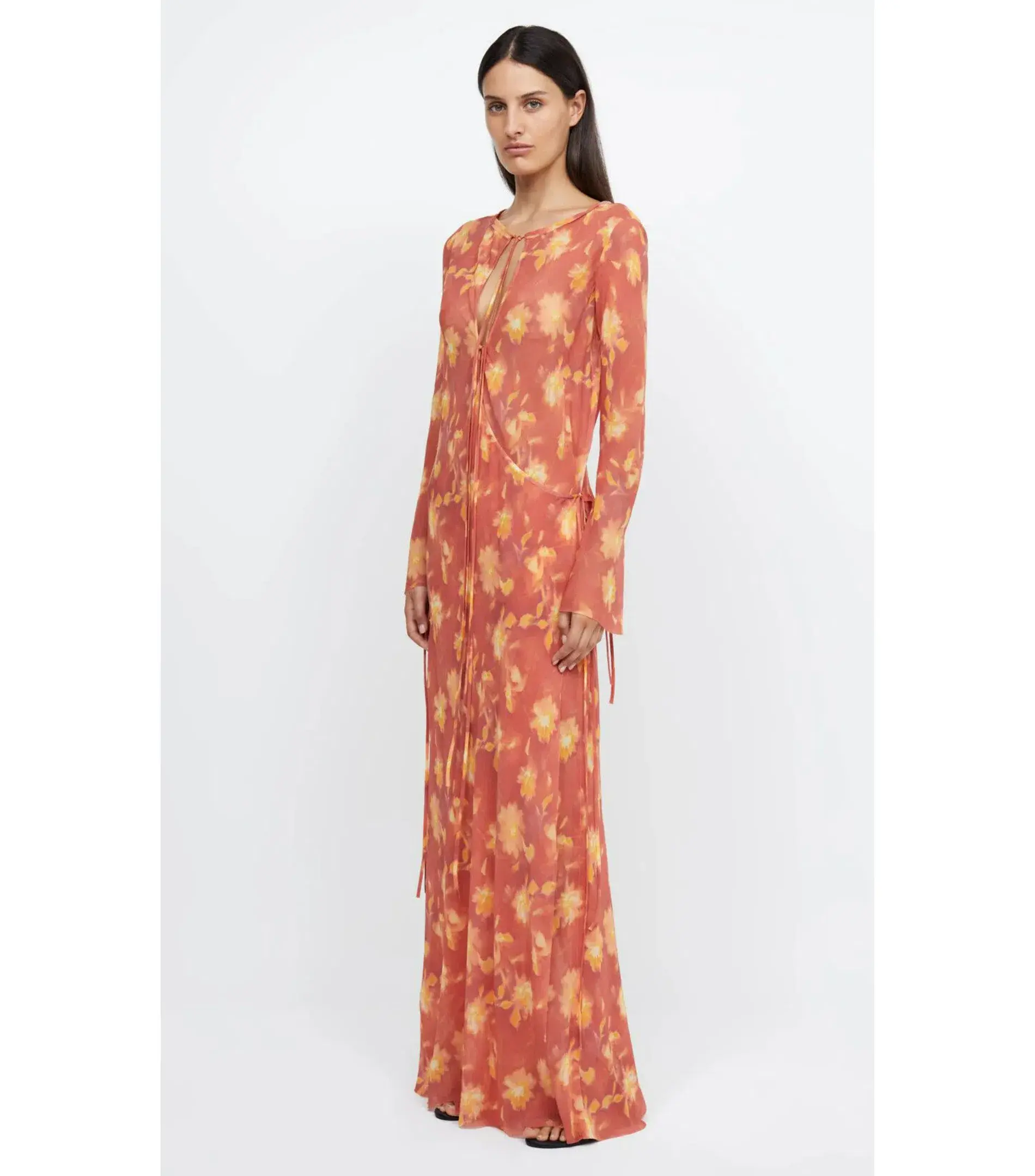 Bec & Bridge Azalea Wrap Long Sleeve Maxi Dress Lumen Floral Size AU 8 - Image 2