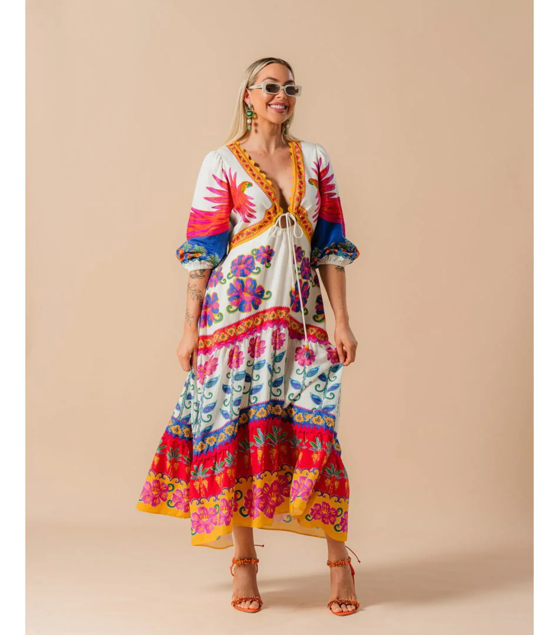 Farm Rio Vivid Garden Maxi Dress Multi Size S / AU 8 - Image 1