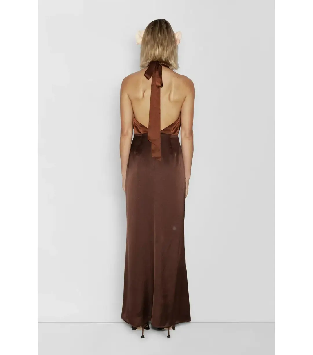 The Wolf Gang Oahu Slip Maxi Dress Chocolate Brown Size S / AU 8 for rent on The Volte - main image