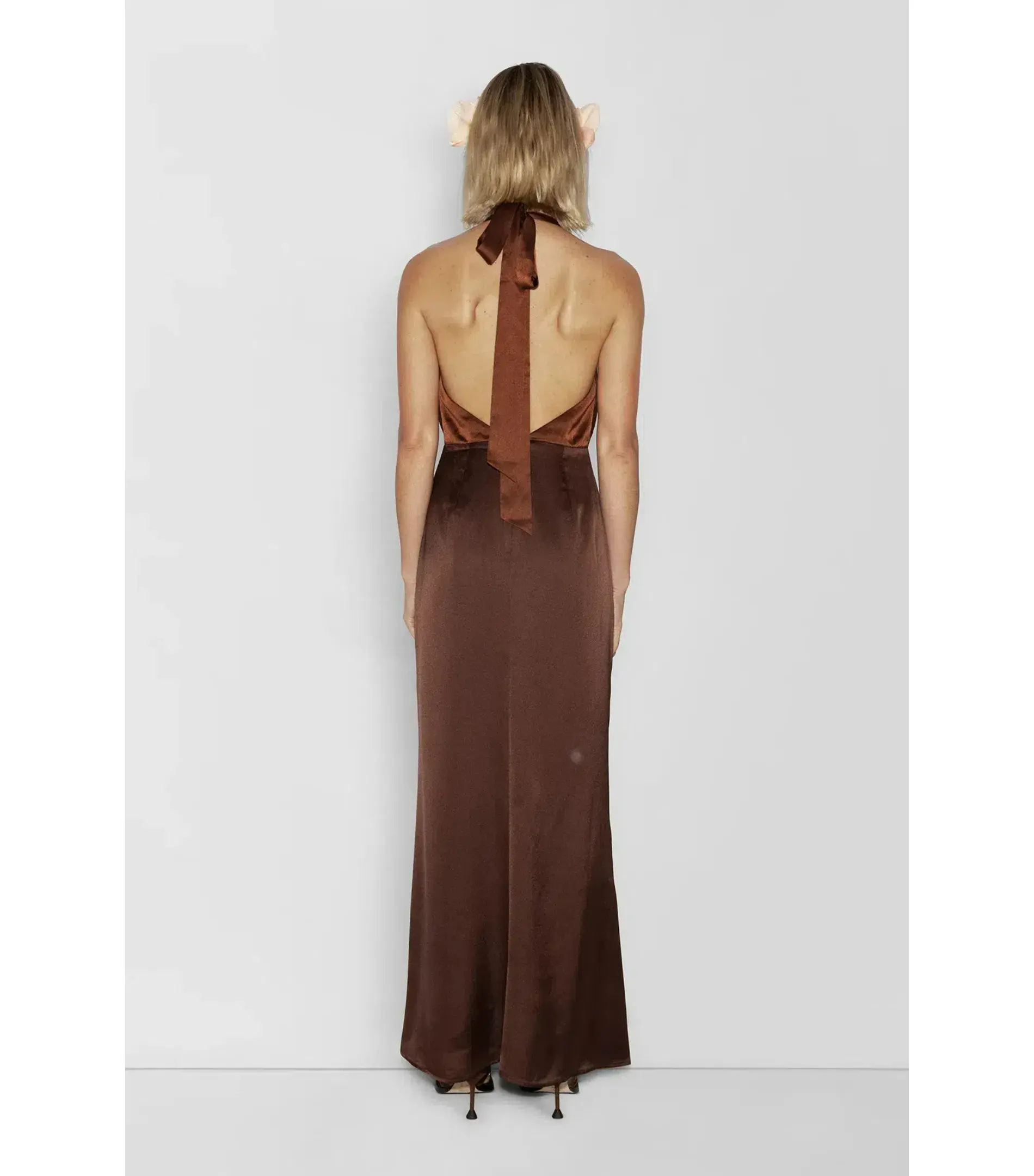 The Wolf Gang Oahu Slip Maxi Dress Chocolate Brown Size S / AU 8 - Image 4