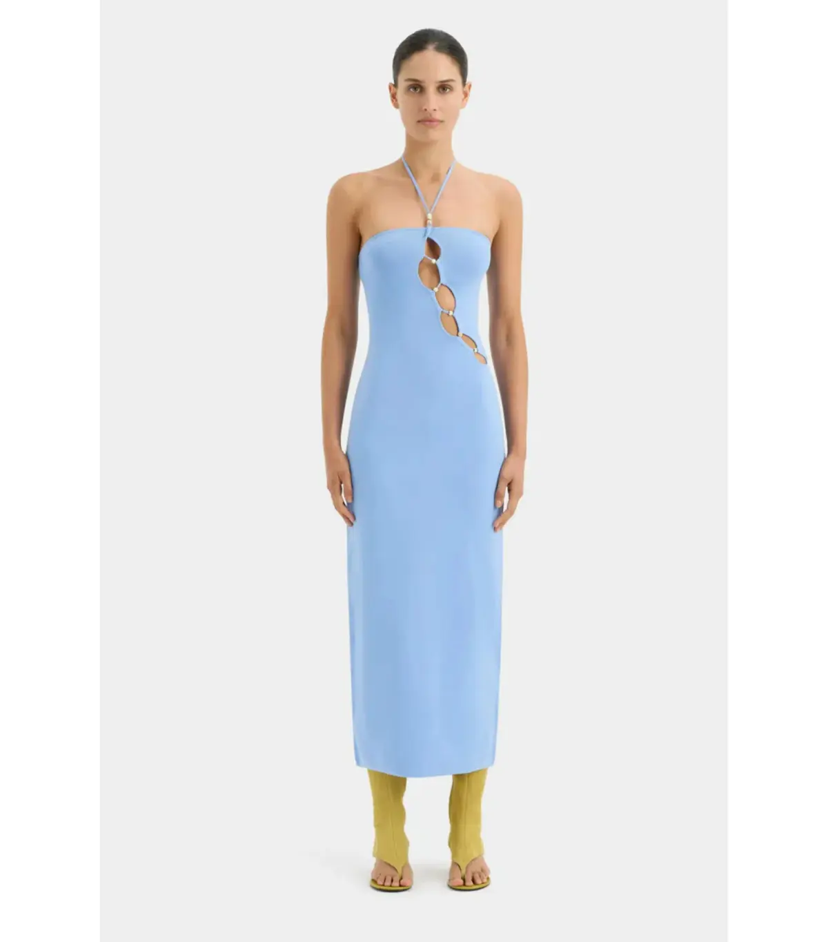 Sir The Label Salvador Beaded Halter Dress Cornflower Blue Size 0 / AU 6 - Image 1