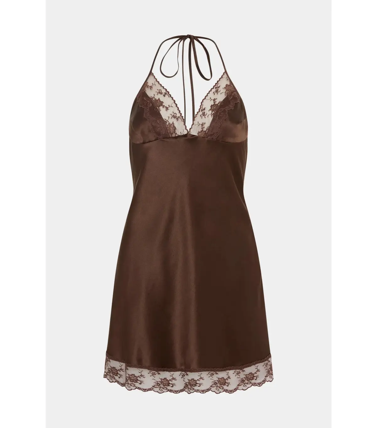 Sir The Label Aries Halter Mini Dress Chocolate Brown Size 0 / AU 6 - Image 4