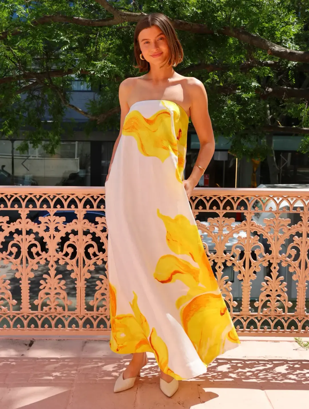 Acler Hopton Dress in Ivory Calla Lily Size 10 for rent on The Volte - main image