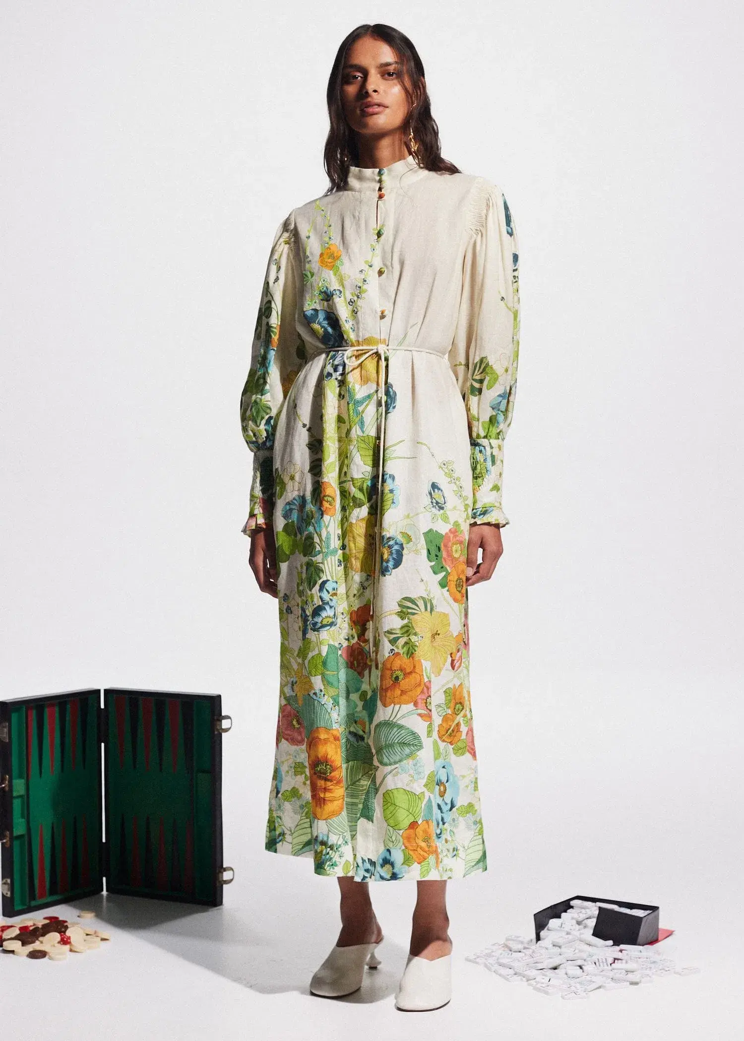 Alemais Constance Puff Sleeve Button Maxi Shirt Dress Size 14  - Image 5