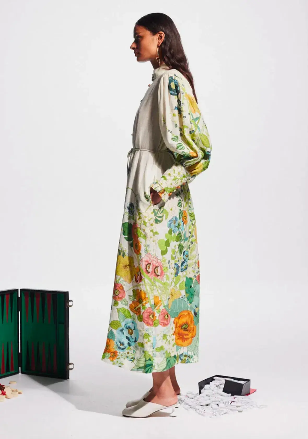 Alemais Constance Puff Sleeve Button Maxi Shirt Dress Size 14  - Image 8