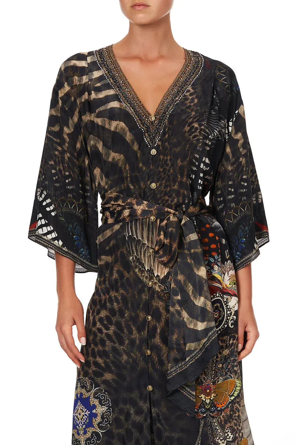 Camilla Treasure Chaser Loose Button Through Silk Dress Print Size 16 - Image 2