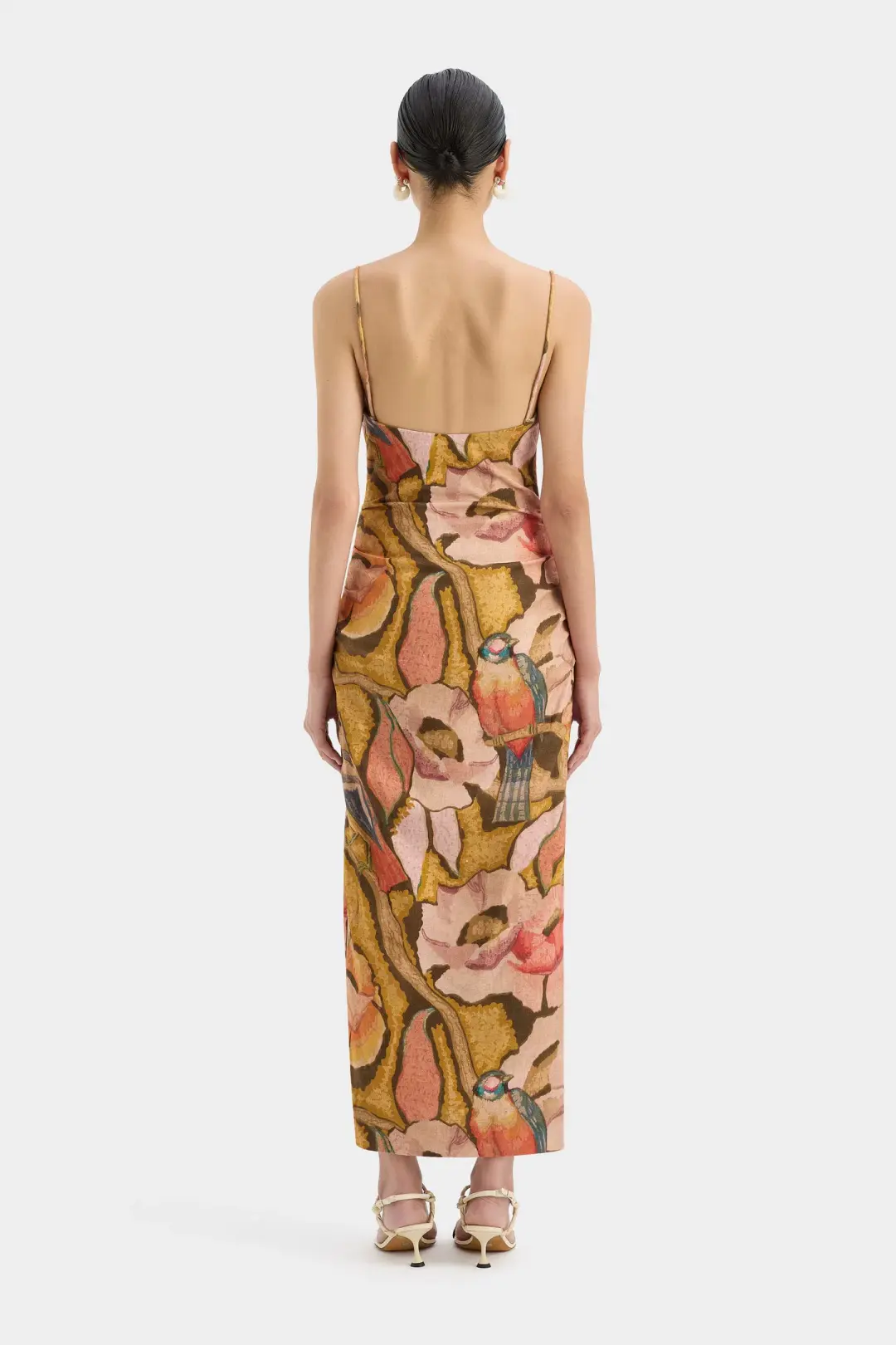 Sir the Label Talulah Column Midi Dress Sanderling Floral Size 0P / AU 6 Petite for rent on The Volte - main image