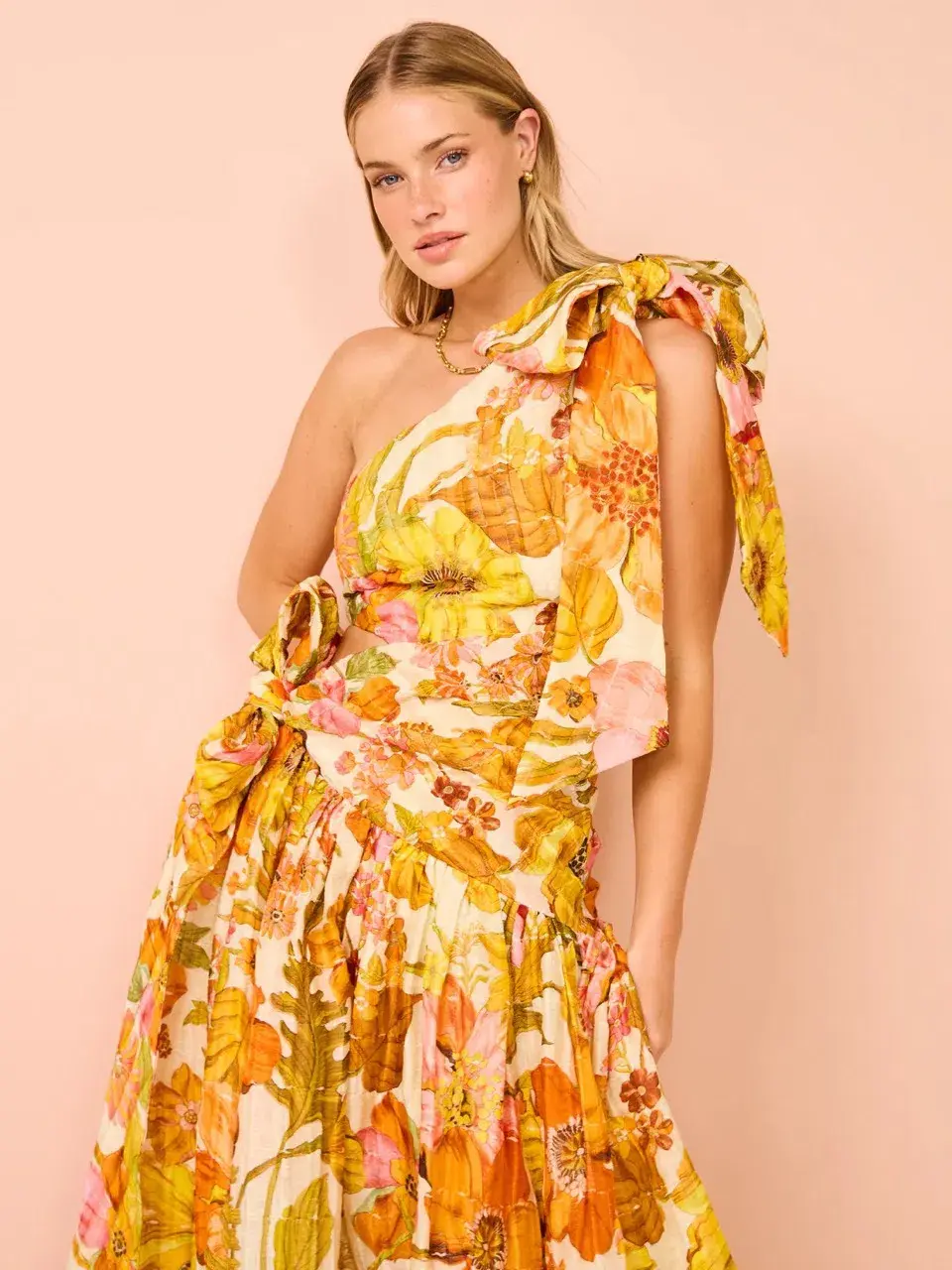 Alemais Silas One Shoulder Maxi Gown Multi Size 8 - Image 5