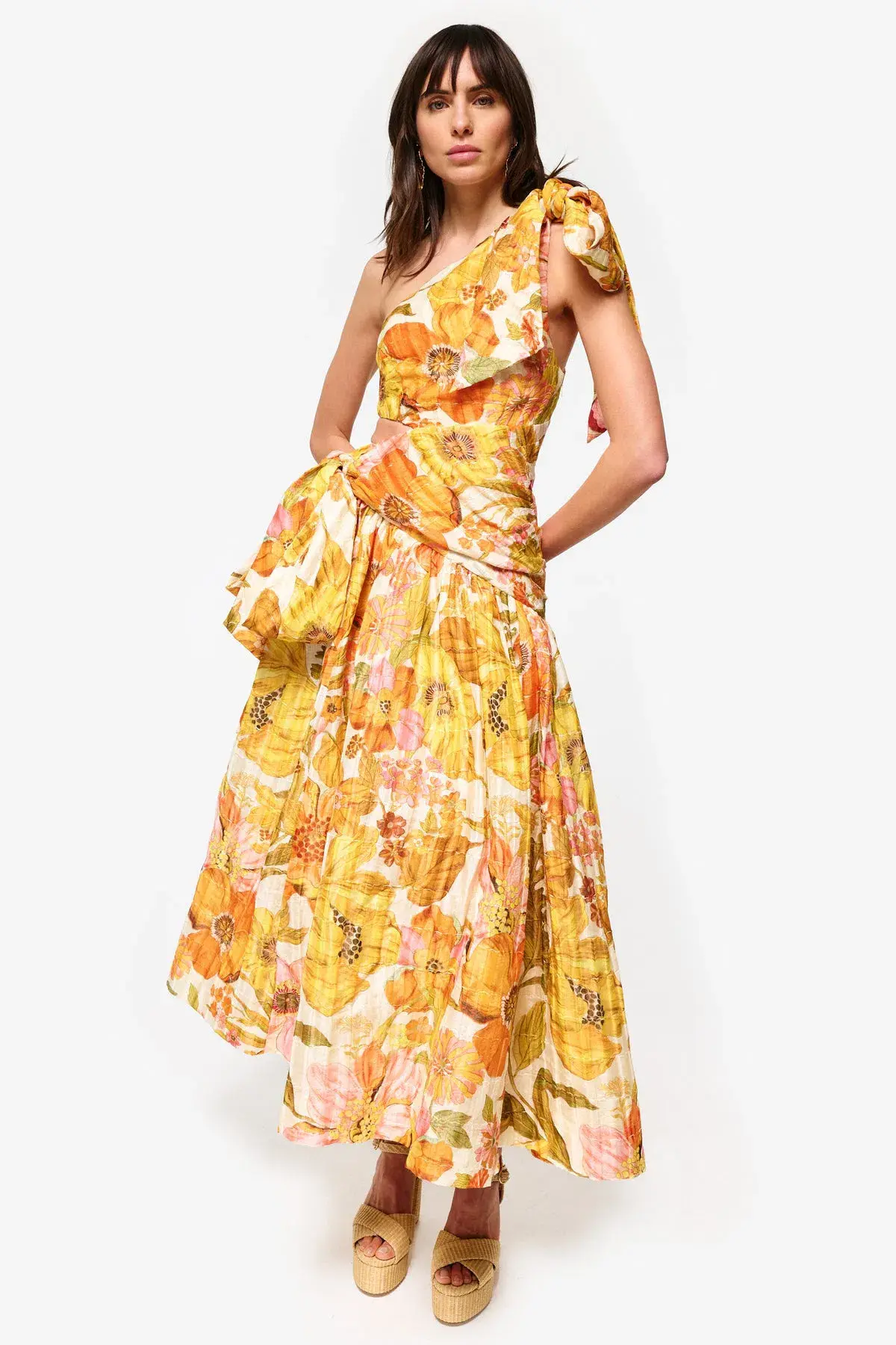 Alemais Silas One Shoulder Maxi Gown Multi Size 10 - Image 1