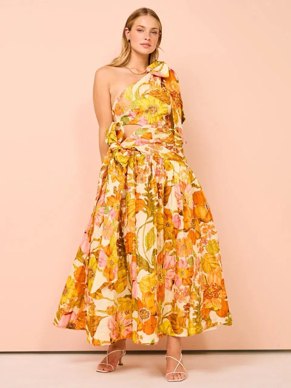 Alemais Silas One Shoulder Maxi Gown Multi Size 10 for rent on The Volte - main image