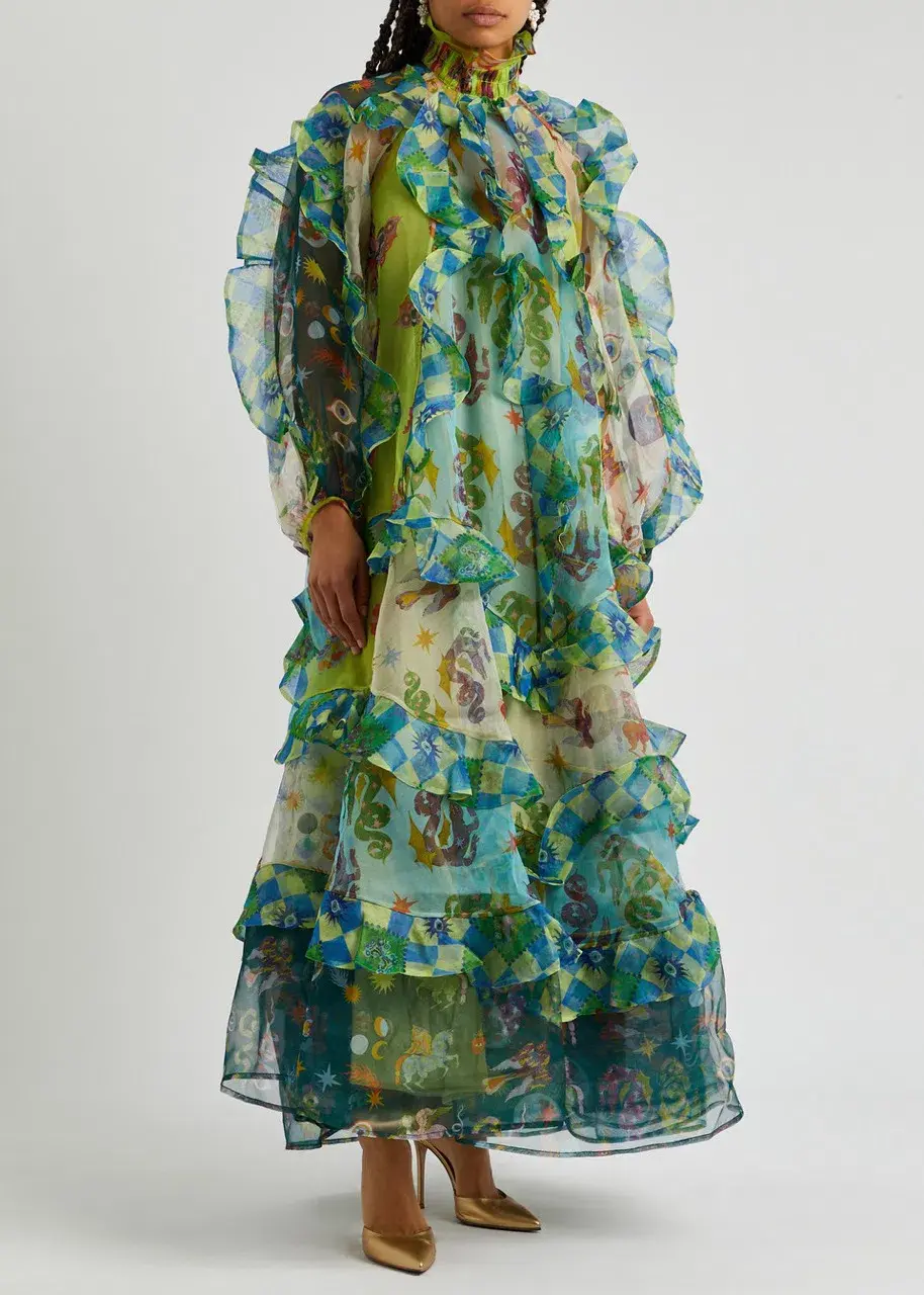 Alemais Guardian Ruffled Silk Organza Gown Size 10 Au - Image 3