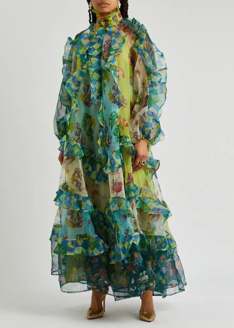 Alemais Guardian Ruffled Silk Organza Gown Size 10 Au - Image 1