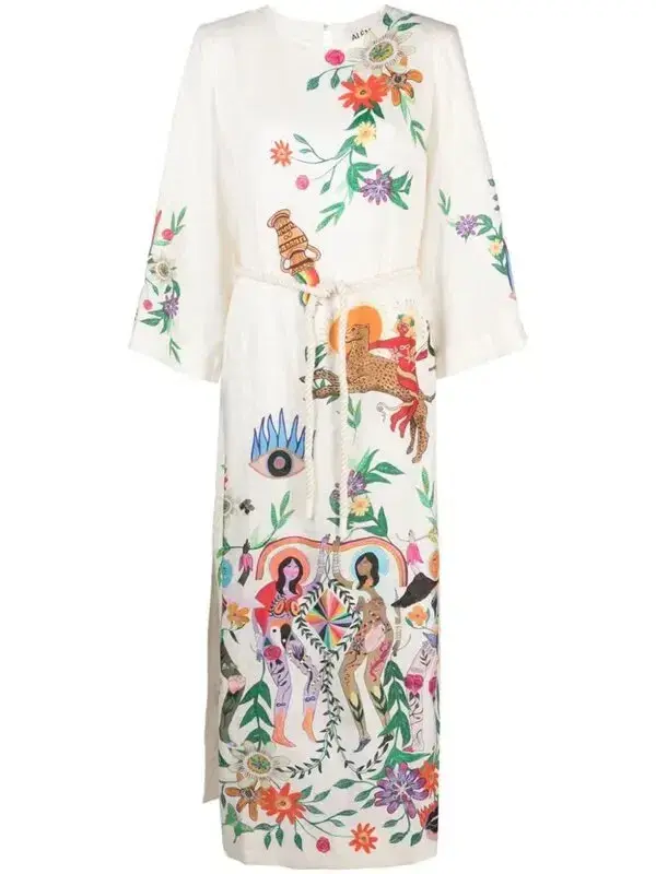 ALEMAIS Meagan Midi Dress Print Size 8 AU - Image 11