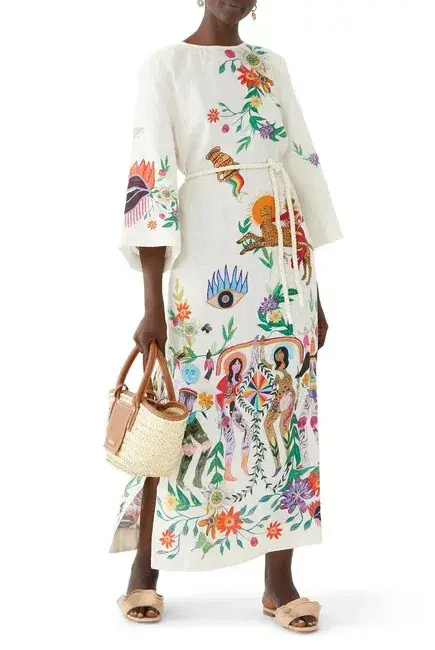 ALEMAIS Meagan Midi Dress Print Size 8 AU - Image 4