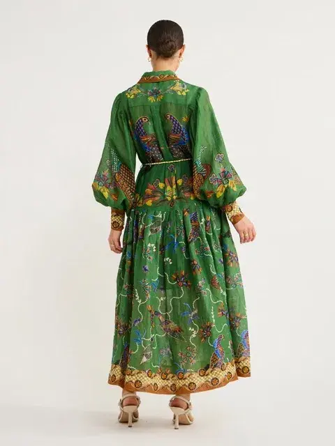 ALEMAIS Birdie Shirtdress in Jade Size 10 AU for rent on The Volte - main image