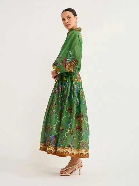 ALEMAIS Birdie Shirtdress in Jade Size 10 AU for rent on The Volte - main image