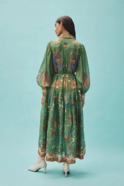 ALEMAIS Birdie Shirtdress in Jade Size 10 AU - Image 11