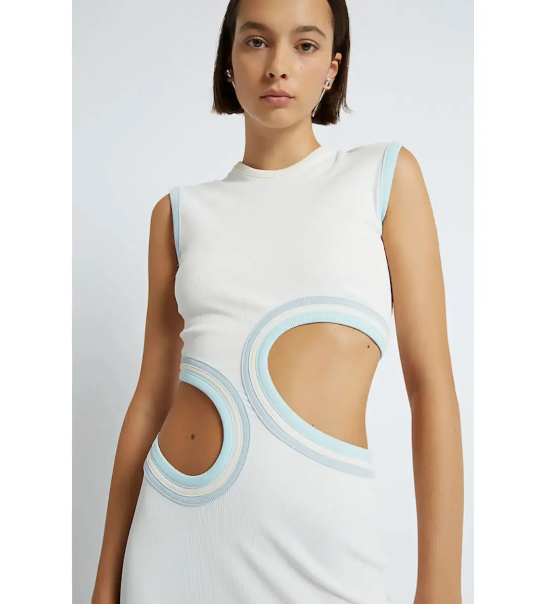 Christopher Esber Paisley Cut Out Dress Blue Size 6 for rent on The Volte - main image