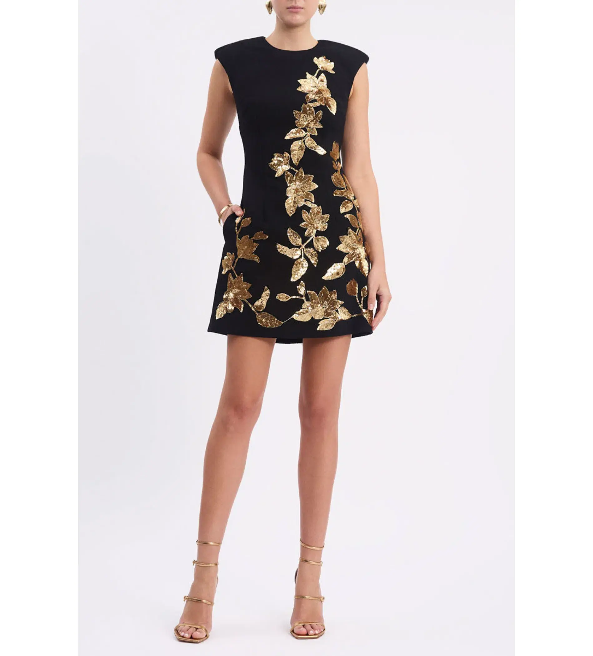 Rebecca Vallance Versailles Mini Dress Black/Gold Size 12 - Image 1
