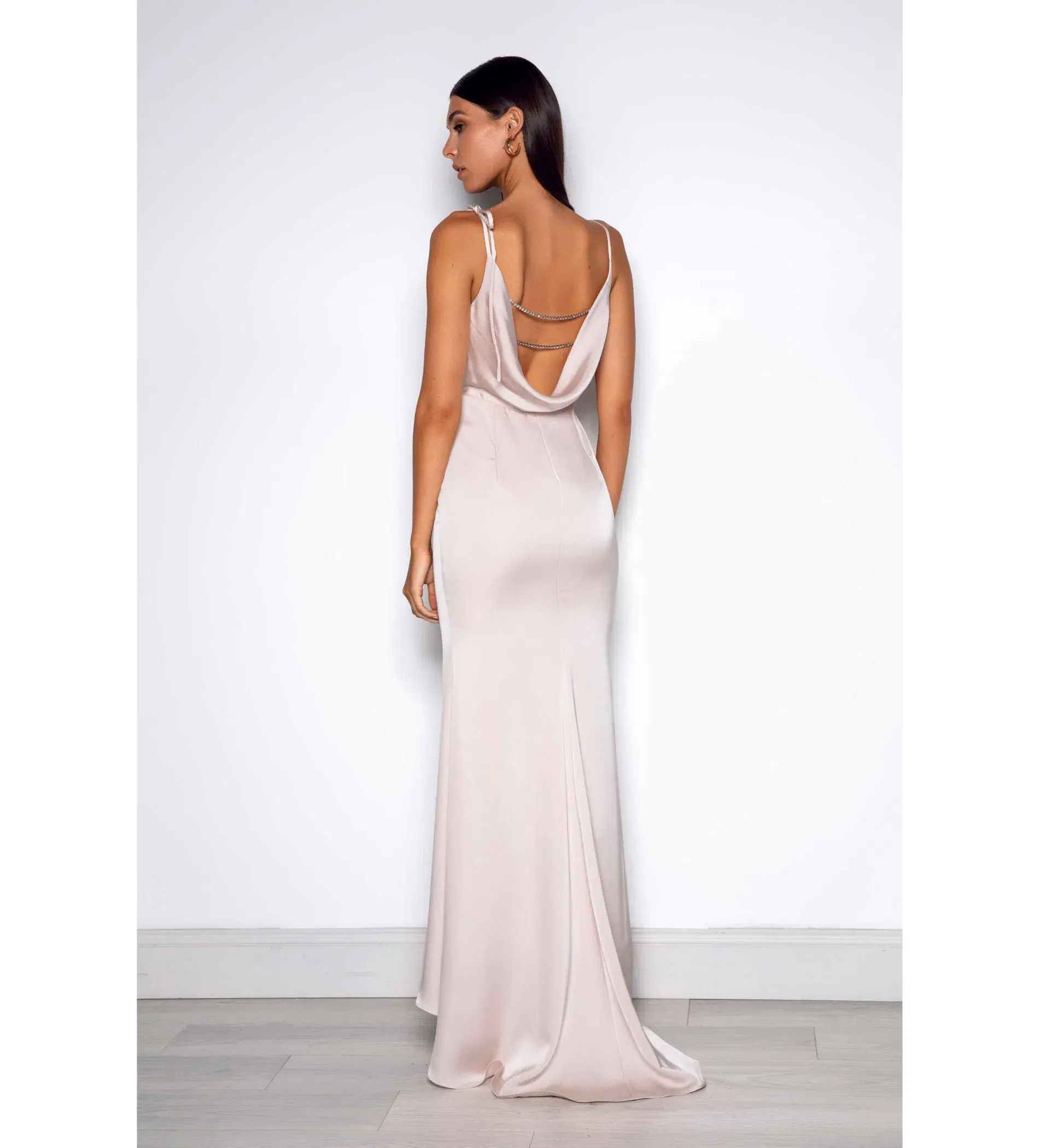 Elle Zeitoune Rachel Cowl Gown Ivory Pearl Size 6  - Image 2