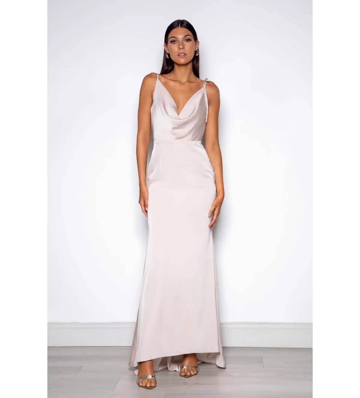 Elle Zeitoune Rachel Cowl Gown Ivory Pearl Size 6  - Image 1