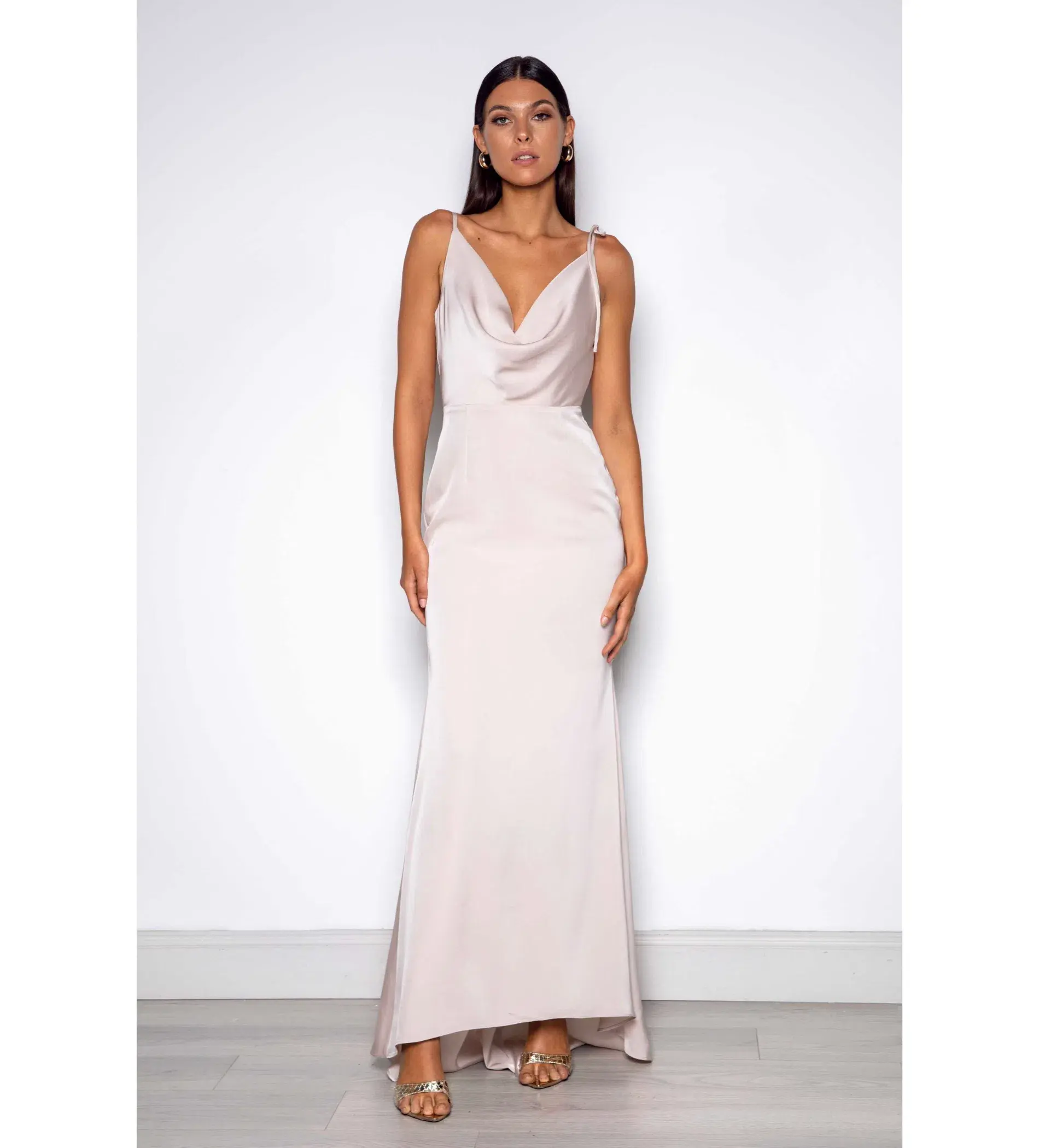 Elle Zeitoune Rachel Cowl Gown Ivory Pearl Size 6  - Image 1