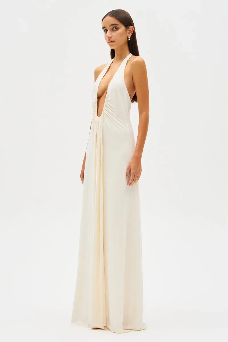 Misha Jennifer Cupro Maxi Dress White Size XS /AU 6 - Image 3
