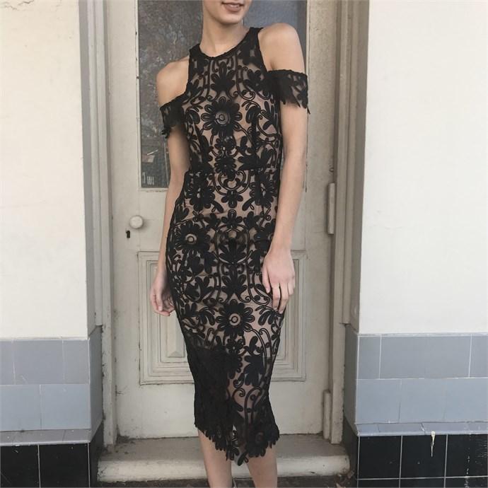 THURLEY Eden Midi Dress Black Size 8  - Image 1