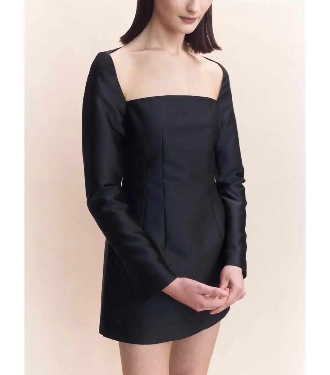 Courtney Zheng Blythe Silk Dupion Mini Dress Black Size Small / AU 8 for rent on The Volte - main image
