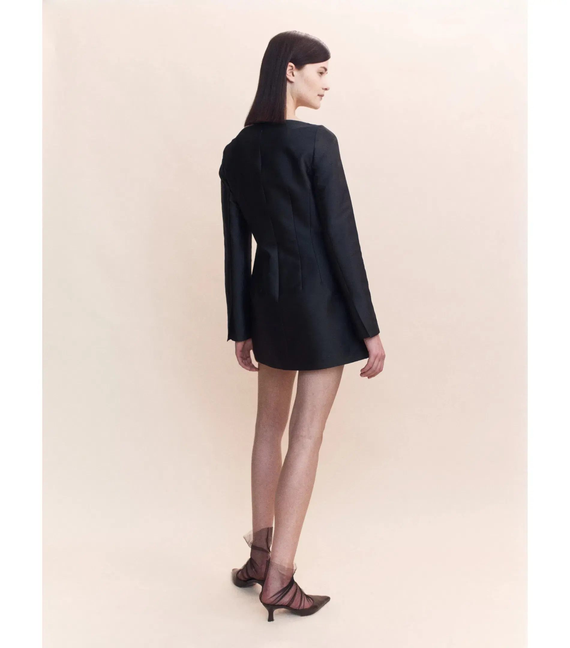 Courtney Zheng Blythe Silk Dupion Mini Dress Black Size Small / AU 8 - Image 3