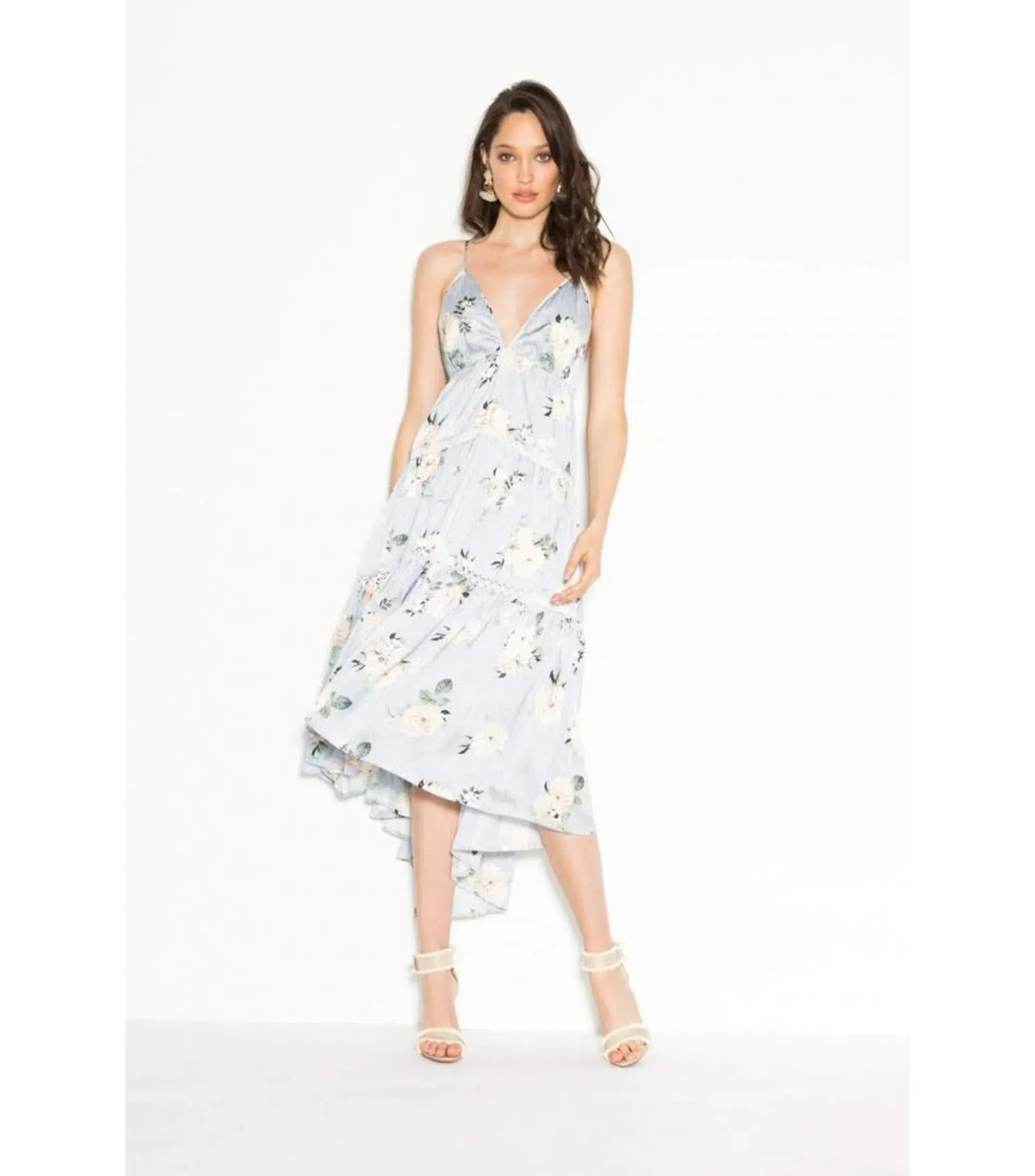 Sheike Stevie Stripe Dress Blue Floral Size AU 14 - Image 1