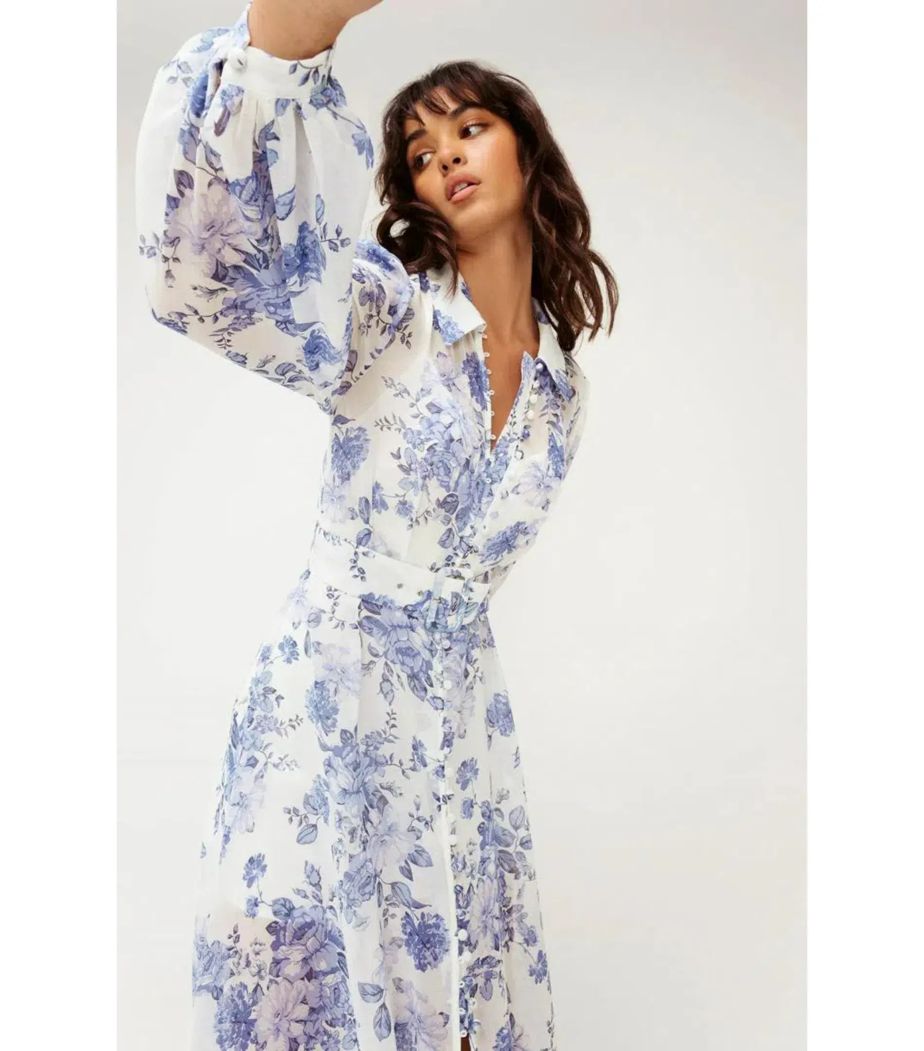 Sheike Bella Blue Maxi Dress Floral Size AU 14 - Image 3