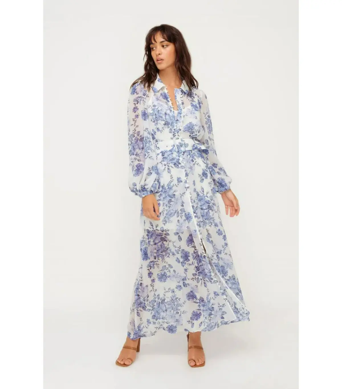 Sheike Bella Blue Maxi Dress Floral Size AU 14 - Image 1