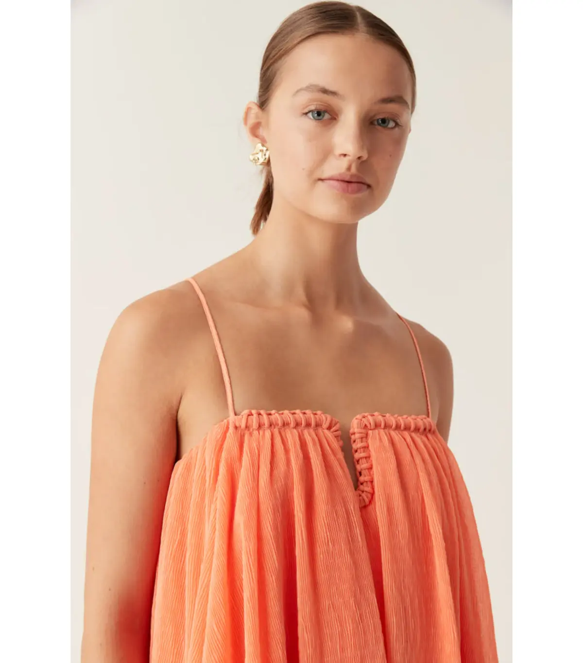 Aje Filigree Sweetheart Midi Dress in Sunset Orange Size AU 16 - Image 2