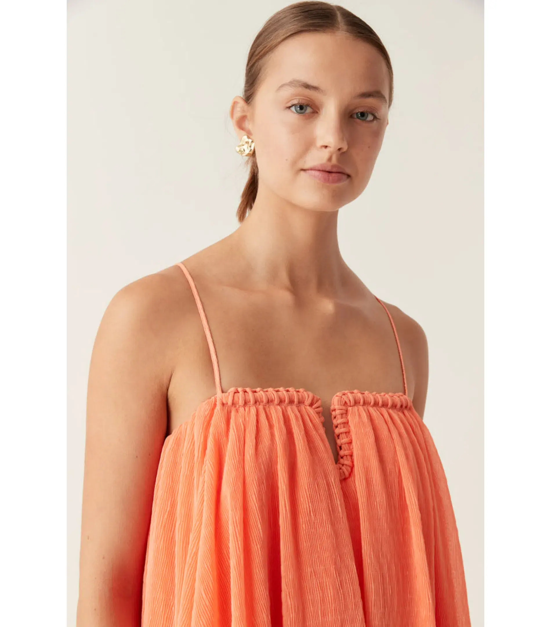 Aje Filigree Sweetheart Midi Dress in Sunset Orange Size AU 16 - Image 2