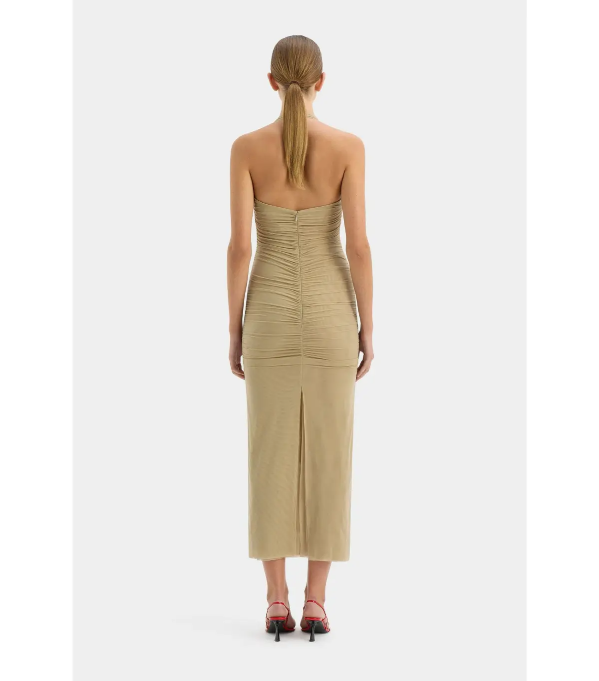 Sir the Label Jacques Knot Midi Dress Olive Size AU 6 - Image 3