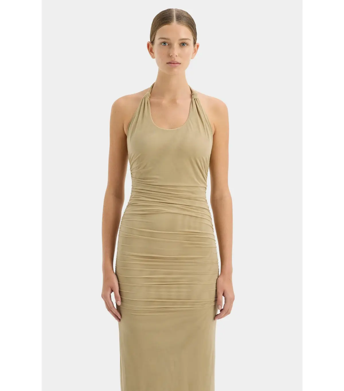Sir the Label Jacques Knot Midi Dress Olive Size AU 6 - Image 2