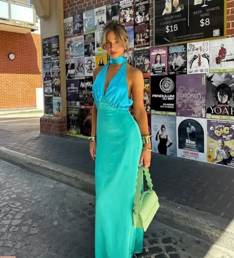 The Wolf Gang Oahu Slip Dress Aquamarine Size M / AU 10 - Image 3