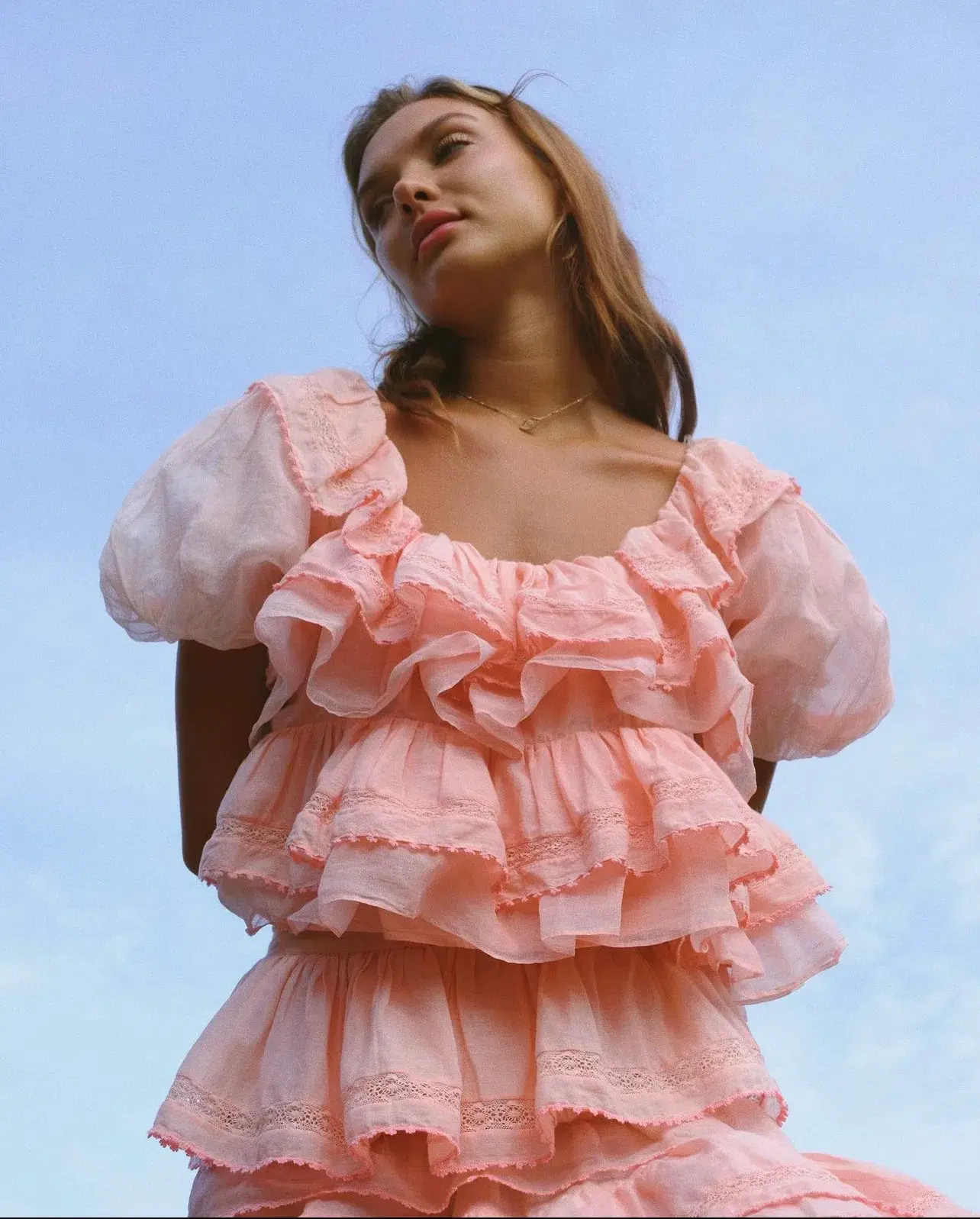 Innika Choo Organdy Lace Frill Set Pink Size 1 / AU 8 - Image 3