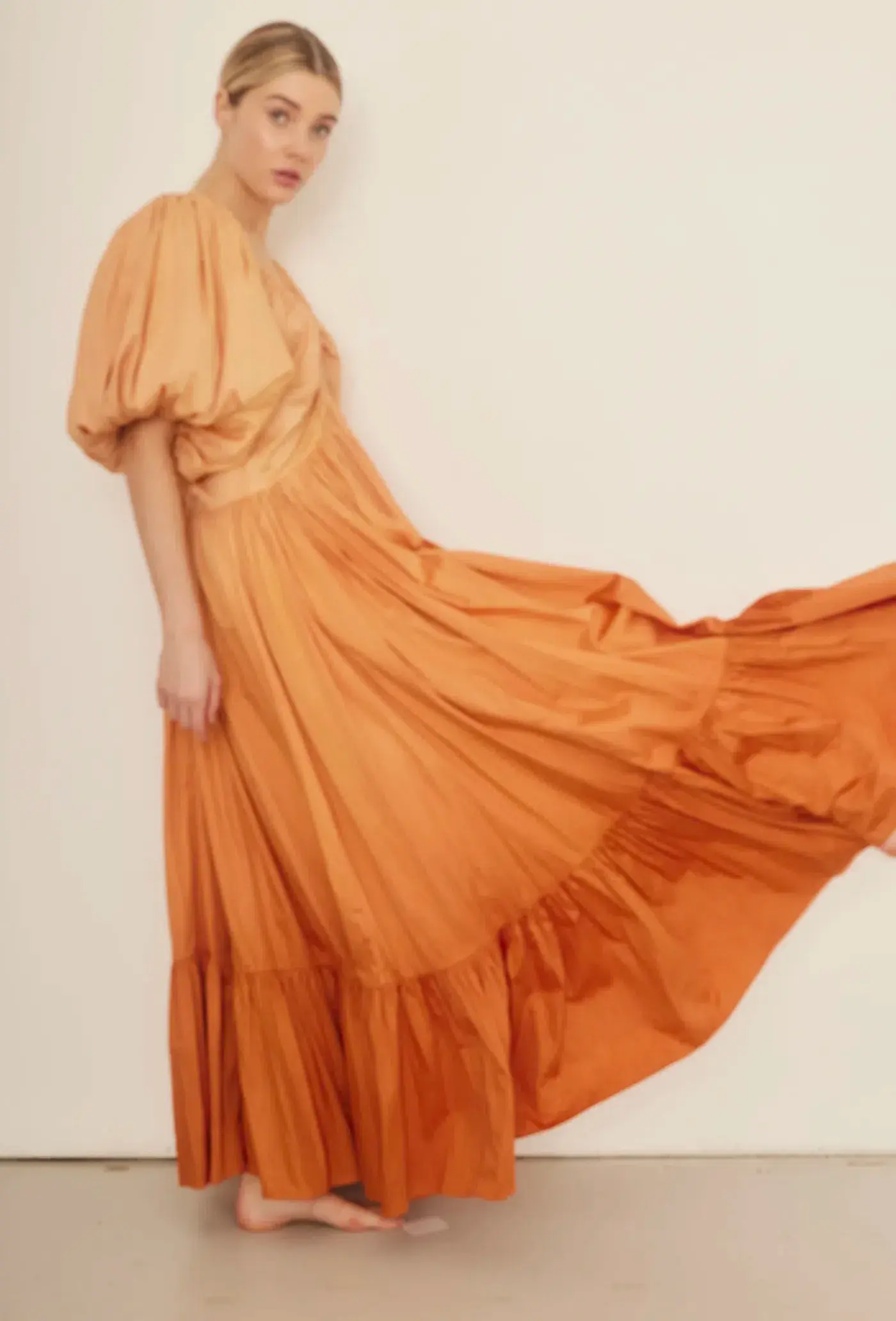 Rooh Collective Birthday Gown in Orange Ombre Size S - Image 4