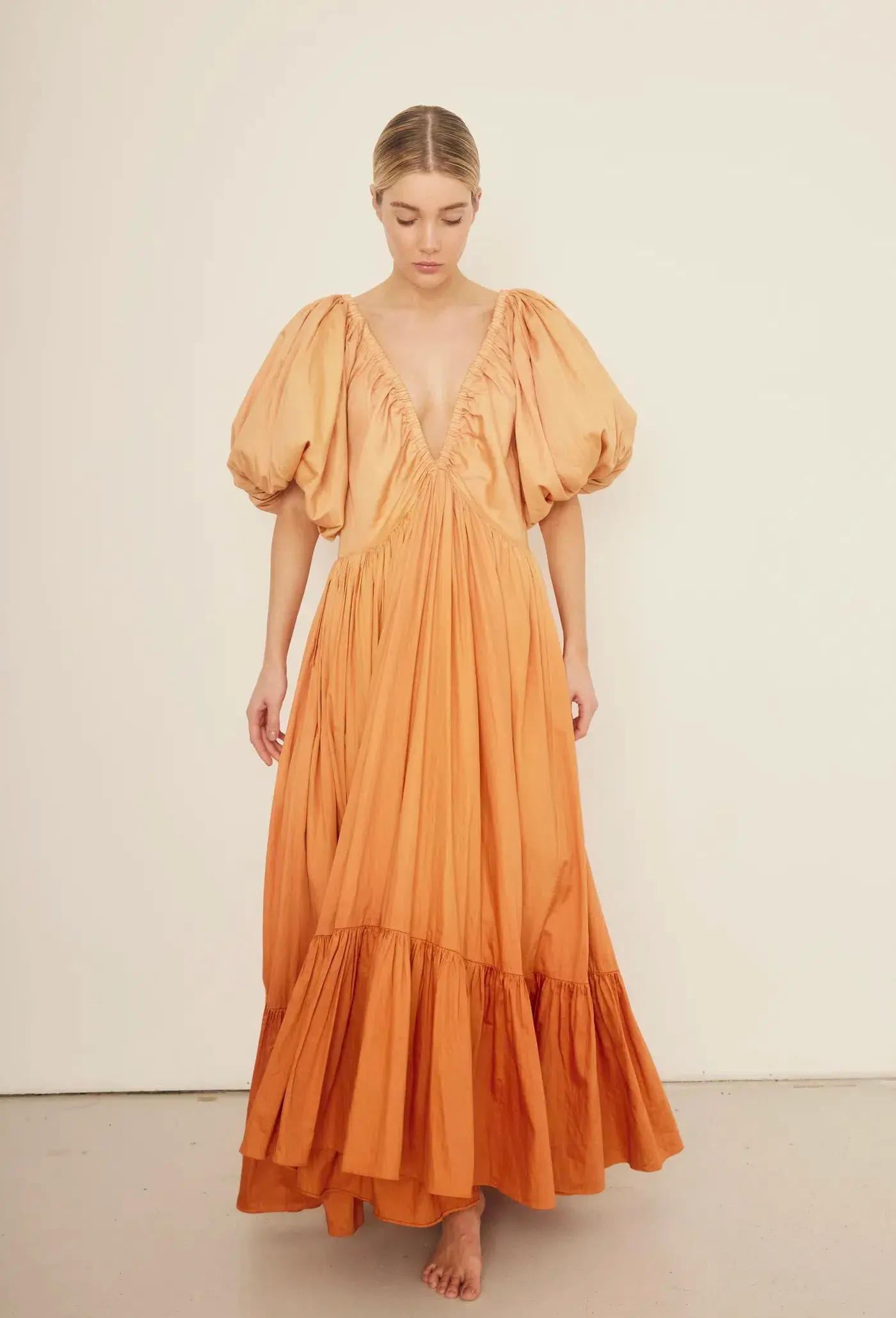 Rooh Collective Birthday Gown in Orange Ombre Size S - Image 1