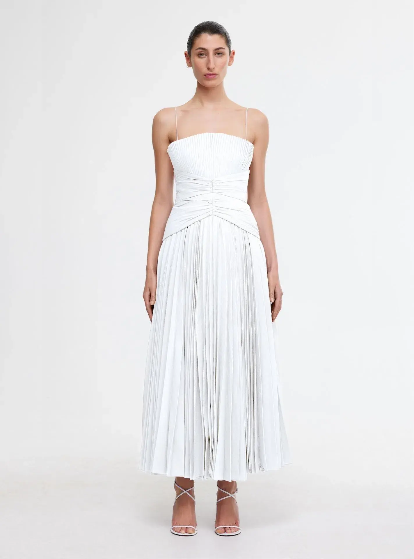 Acler Fairley Midi Dress Ivory Size 10 - Image 1