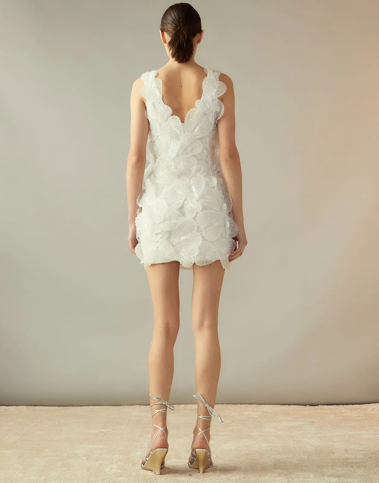 Cynthia Rowley Elle Heart Embellished Mini Dress White Size 0 / AU 4 - Image 3