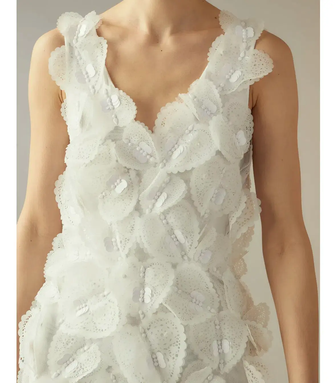 Cynthia Rowley Elle Heart Embellished Mini Dress White Size 0 / AU 4 - Image 4